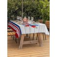 thumbnail image 3 of Outdoor Tablecloth with Umbrella Hole for Patio/Picnic/Party/Camping, 4th of July Waterproof Table Cloth Rectangle Table Cover Washable, Vintage Floral Blue Red Independence Day (60"x 84"), 3 of 9