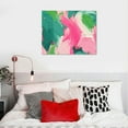 thumbnail image 4 of Nawypu  Abstract Wall Art Pink and Green Marble Texture Picture Canvas Print Gold Foil Fluid Ink Lines on White Background Painting Nordic Artwork for Home Office Decor Frame Ready to Hang, 4 of 4