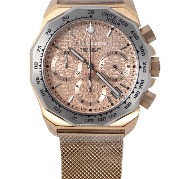 Reloj Perry Ellis Para Hombre Decagon GT Color Oro Rosado de 44 mm