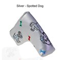 thumbnail image 4 of Cubierta De Cabeza De Golf Funda de cabeza de golf de cuero PU Piezas de repuesto de golf de dibujos animados en forma de L (perro plateado), 4 of 8