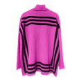 thumbnail image 4 of Chandail pour Femmes Automne/hiver Col Roulé Tricoté Manches Chauve-Souris Design Rayé, 4 of 5