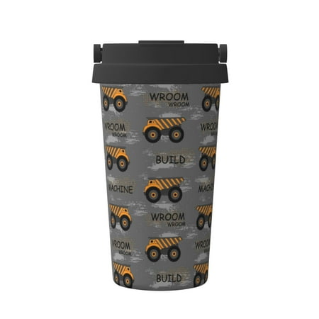 

Susaid Construction Machines Print Coffee Travel Mug Insulated Coffee Mug with Lid Leakproof Coffee Thermos Coffee Tumbler for Hot&Cold Drinks