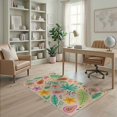 thumbnail image 2 of ODIKA 4'x6' Cream Ivory Tropical Botanical Terracotta Washable Area Rug Contemporary Papaya Fruit Motif Palm Leaf Pattern for Bedroom, Reading Nook, Pet Friendly & Non-Shedding, 2 of 6