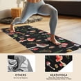 thumbnail image 4 of Red Mushroom Leaf Black Pattern Hot Yoga Mat Towel Non Slip for Hot Yoga - Quick-Drying Yoga Mat Cover with 4 Corner Pockets with Travel Bag - Hot Yoga Towel Non Slip 74"x26", 4 of 6