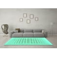 thumbnail image 3 of Ahgly Company Indoor Rectangle Solid Turquoise Blue Modern Area Rugs, 4' x 6', 3 of 4