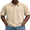 Khaki, variant on Men's Relaxed Fit Short Sleeve Polo Shirt, Casual Solid Performance Golf Polo with Seam Details