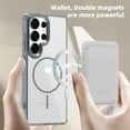 thumbnail image 4 of For Samsung Galaxy S23 Ultra Magnetic Clear Wallet Phone Case,Magnetic Detachable Card Holder,Compatible with Mag-Safe,Military-Grade Protection,Shockproof Transparent Thin Fit Phone Case,Gray, 4 of 8