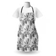 thumbnail image 3 of Hawaii Apron, Greyscale Exotic Jungle Floral Pattern with Tropical Tree Leaves and Hibiscus Pansy, Unisex Kitchen Bib with Adjustable Neck for Cooking Gardening, Adult Size, Grey White, by Ambesonne, 3 of 4