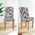 thumbnail image 3 of Yayeee 4 Pack Dining Chair Covers Stretch Parson Chairs Slipcovers Seat Protector, Blue Geometric, 3 of 6