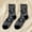 Black, variant on Dyfzdhu Women Autumn Winter Sunflower Jacquard Socks Cotton Thermal Mid Tube Socks Breathable Crew Socks