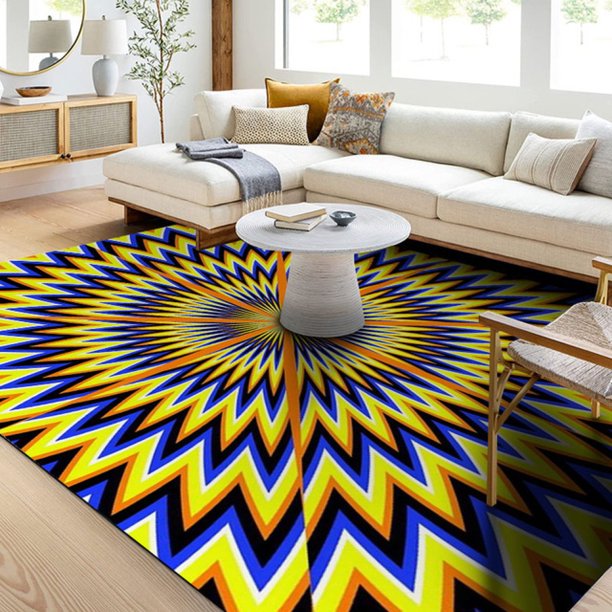 3D Optical Illusion Rug Colorful Vortex Trippy Area Rugs For Living Room Bedroom Carpet Floor