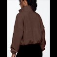 thumbnail image 4 of Chaquetas de Forro para Mujer, Sudaderas Extragrandes con Cremallera, Ropa de Invierno, Conjuntos de Larga y Corte Corto para Otoño. Color Café XXL, 4 of 10