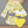 thumbnail image 4 of BOBOGOJP Girls Swimsuit Teen Cute Bathing Suits 4 Tropical Print Beach Bikini Sets with Cover Up Yellow for Size 11-12 Years, 4 of 4