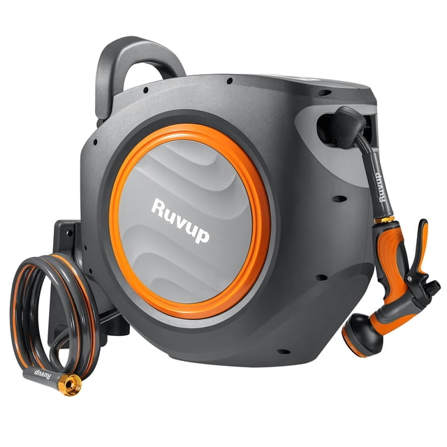 Manguera de jardín Ruvup, retráctil, de 1/2 pulgada x 34 m, resistente a los rayos UV