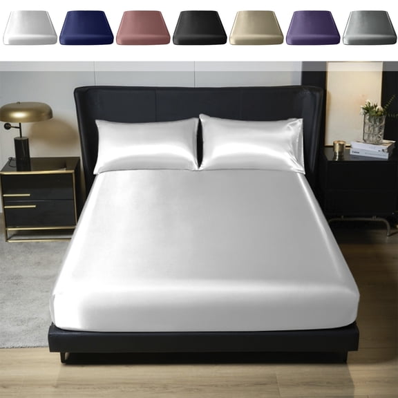 Tarmeek Cooling Stretch Fitted Sheet 203x198cm 4 Way Stretch Non Slip Bed Sheet Summer Bed Cover Nylon Fitted Sheet Mattress Protector for Comfortable Sleep