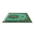 thumbnail image 2 of Ahgly Company Machine Washable Indoor Rectangle Persian Turquoise Blue Traditional Area Rugs, 5' x 8', 2 of 4