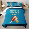 thumbnail image 2 of Castle Fairy Sport Pickleball Twin Quilt Set,Checkered Paddle Pattern Twin Coverlet Set,Blue Red, 2 of 7