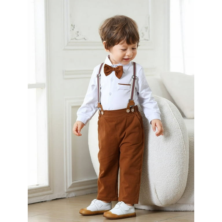 ETHAN Baby Boy Clothes Suit 0-18M Infant Tuxedo 4-Piece Baby Boy