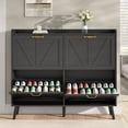 thumbnail image 3 of YouTrend Shoe Storage Cabinet with 4 Flip Drawers, Farmhouse Shoe Organizer for Entryway, Black, 3 of 11