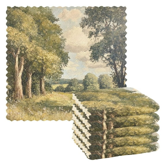 6 Pieces of Kitchen Towels 11x11Inch Kitchen Dish Cloths Kitchen Dish Towels Reuseable Cleaning Cloths Beautiful Woods