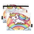 thumbnail image 2 of A Unicorn on Rainbow 2 Pack Pencil Pouches Zipper Pencil Case 3 Ring Pencil Pouch Cosmetic Bag, 2 of 6