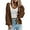 Dark Khaki, variant on Women's Chunky Knit Open Front Sweater Long Sleeve Button Loose Short Cardigan Outerwear Coats