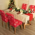 thumbnail image 2 of Dining Room Chair Covers 4 Chirsmas Stretch Kitchen Chair Slipcovers Set of 4 Washable- Christmas Red, 2 of 7
