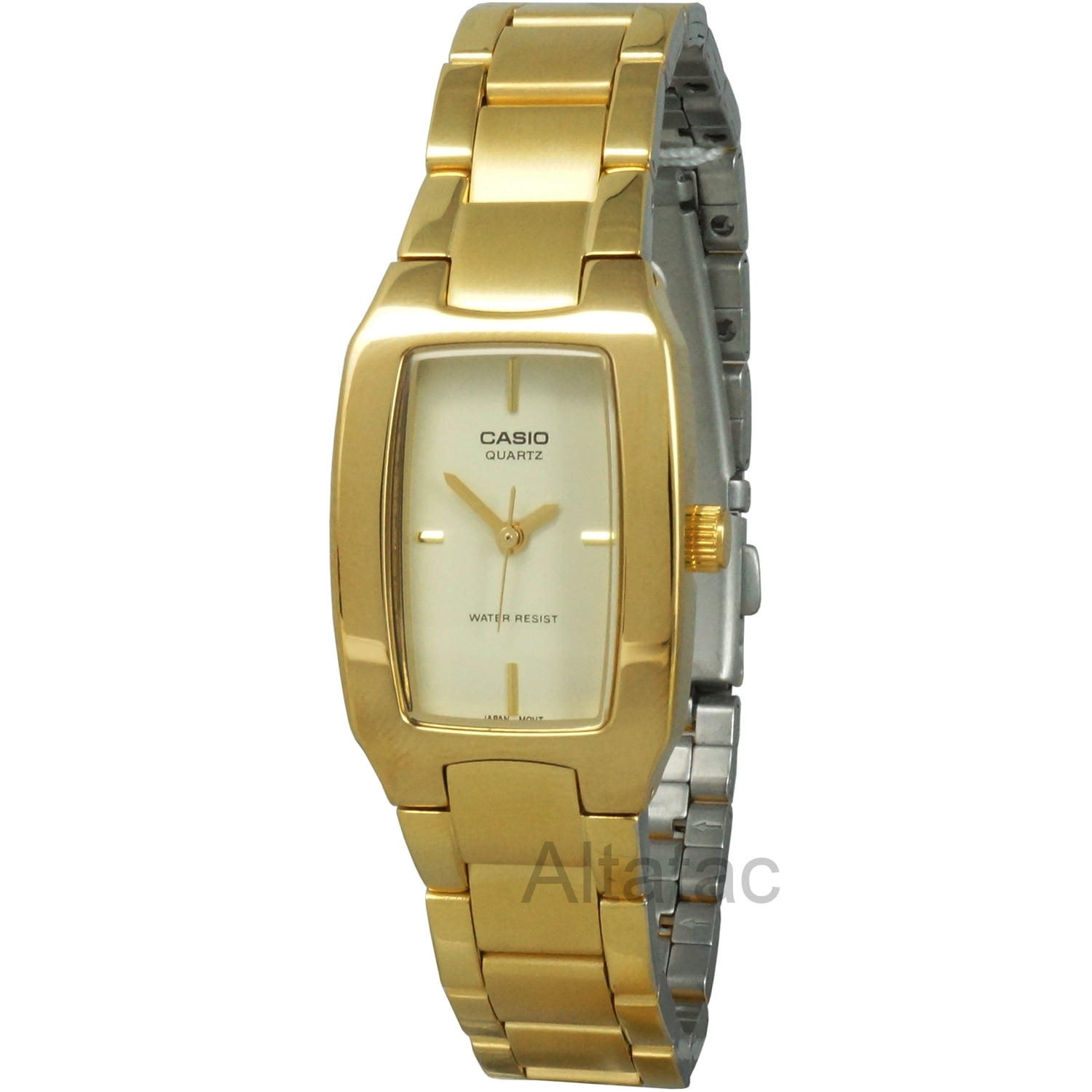 casio gold square watch