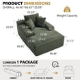 thumbnail image 3 of Leumius 67'' Chaise Lounge Chair Indoor,Corduroy Upholstered Boneless Sofa Bed,Deep Seat Sleeper Couch Reading Chairs with 3 Pillows,Cloud Sofas Couches for Living Room,No Assembly Required,Green, 3 of 12