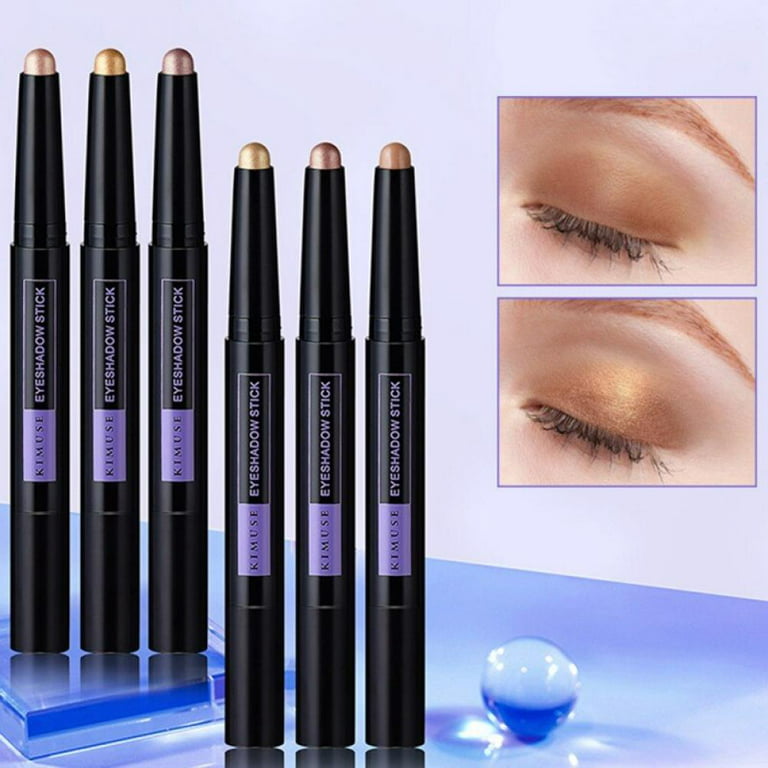 6Pcs 2 Tone Eye Shadow Stick Makeup Set Waterproof Cream Pencil Eyeliner  Shimmer