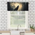 thumbnail image 3 of Wolf Rod Pocket Thermal Insulated Curtain Valance Wildlife Animals Under Full Moon Forest Hunting Theme Window Treatment Valance Curtains for Bathroom 54 by 18 in, 1 Panel, 3 of 6