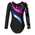 thumbnail image 2 of Alvivi Kids Girls Sequins Long Sleeve Leotard for Gymnastics Tumbling Dance Performance Competition Star Black 4, 2 of 5