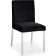thumbnail image 3 of Maklaine Contemporary 20"H Velvet Dining Chair in Black (Set of 2), 3 of 8