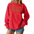thumbnail image 2 of BODOAO Halloween Sweatshirt for Women Cute Boo Graphic Shirt Crewneck Ghost Pullover Sweater Tops Cute Spooky Season Shirt Long Sleeve Fall Winter Pullover Tops Red L, 2 of 4