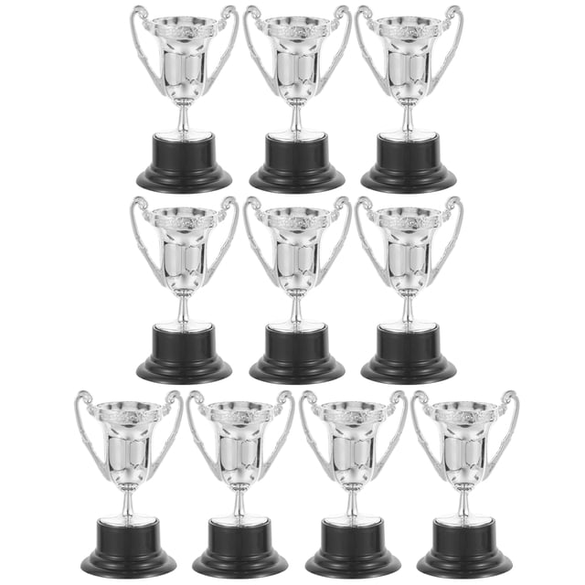 Miangastore 10Pcs Award Trophy Cups Mini Awards Trophies Plastic Trophies Kids School Rewards (Random Style)