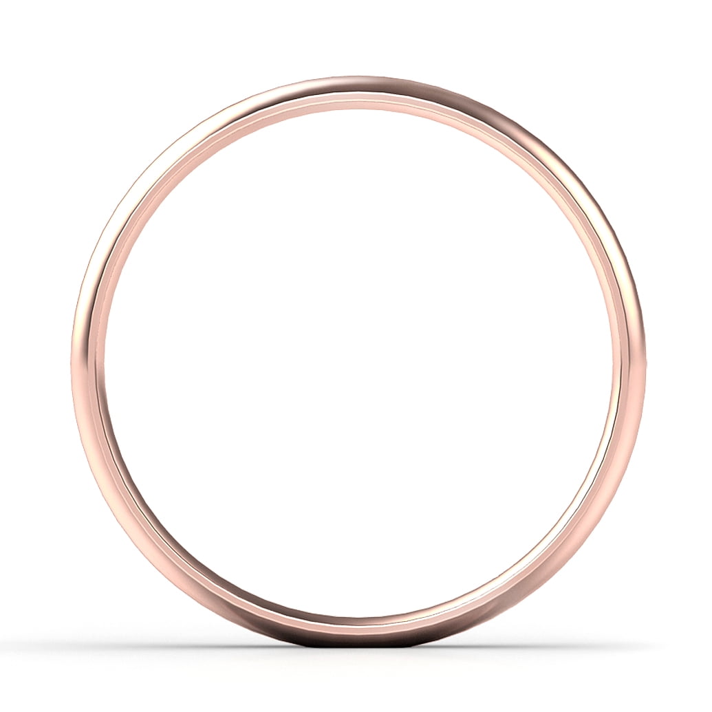 Sz 10.5 Solid 10K Rose Gold 3MM Plain Dome Comfort Fit Wedding Band Ring