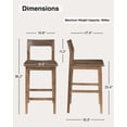 thumbnail image 2 of Joyyskill Wood Bar Stools Set of 2, Counter Height Barstools Armless Farmhouse Wooden Bar Dining Chairs with Solid Wood Legs, Brown, 2 of 5