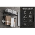 thumbnail image 4 of Towel Rack for Bathroom with Towel Bar, 24in Bathroom Towel Holder for Bathroom Wall Mounted, Dinosam Foldable Bathroom Towel Rack with 1 Shelf Black Towel Bar, 4 of 9