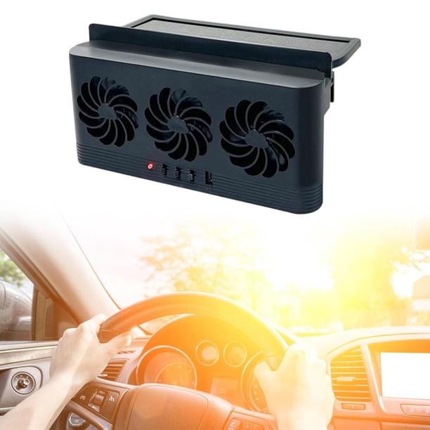 Ventilador de automóviles USB Ventilación Eficiente Accesorios de automóviles Automotante Ventilador solar energía solar para automóviles Automotriz Negro