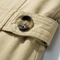 thumbnail image 5 of Fesfesfes Mens Jacket Casual Solid Turndown Single-breasted Windbreaker Multi-button Coat, 5 of 9