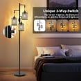 thumbnail image 2 of Crystal Floor Lamps for Living Room, 3-Light Black Floor Lamp, Standing Tall Lamp with Elegant K9 Crystal Shade & Rotary Switch, Modern Corner Floor Lamp for Bedroom, Home Office, Reading, 2 of 8