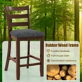 thumbnail image 5 of Gymax Wood Bar Stools Set of 2 Counter Height Chairs w/ Faux Leather Upholstered Seat, 5 of 9