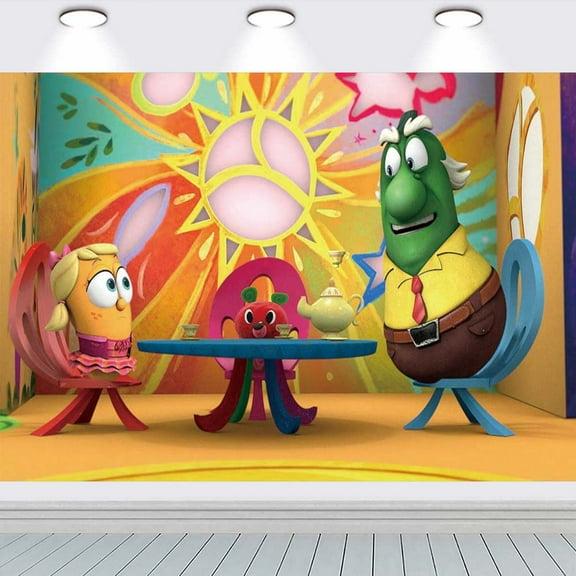 VeggieTales in the House school Poster Wall Decor Birthday Banner Backdrop Background Party Supplies Taspestry