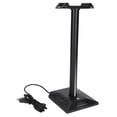 thumbnail image 3 of Soporte para auriculares RGB para jugadores, Base para colgar auriculares duales con AUX de 3,5 mm y 2 puertos USB para mesa de escritorio para jugadores, 3 of 5