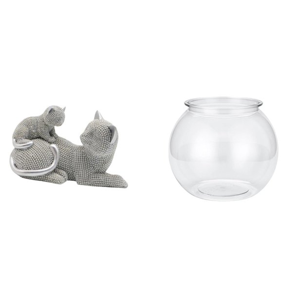 Escultura De Gato, Adorno De Mesa, Artesanía, Figura Decorativa, Estatua De Animal, Pecera Pequeña Transparente, Adorno Para El Hogar, Pecera DIY, Jarrón, Mesa Para Dormitorio, Sala De