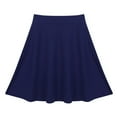 thumbnail image 4 of Lejafay Kids Girls Knee Length Summer Skater Skirt Elastic Waist Pleated A-line Skirt School Uniform Navy_Blue 14, 4 of 7
