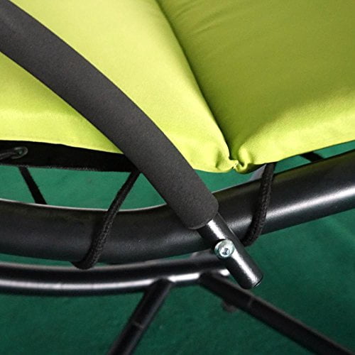 Chaise Longue Suspendue Avec Support Arc – Hamac Balançoire Pour Porche Ou Auvent (Gris)