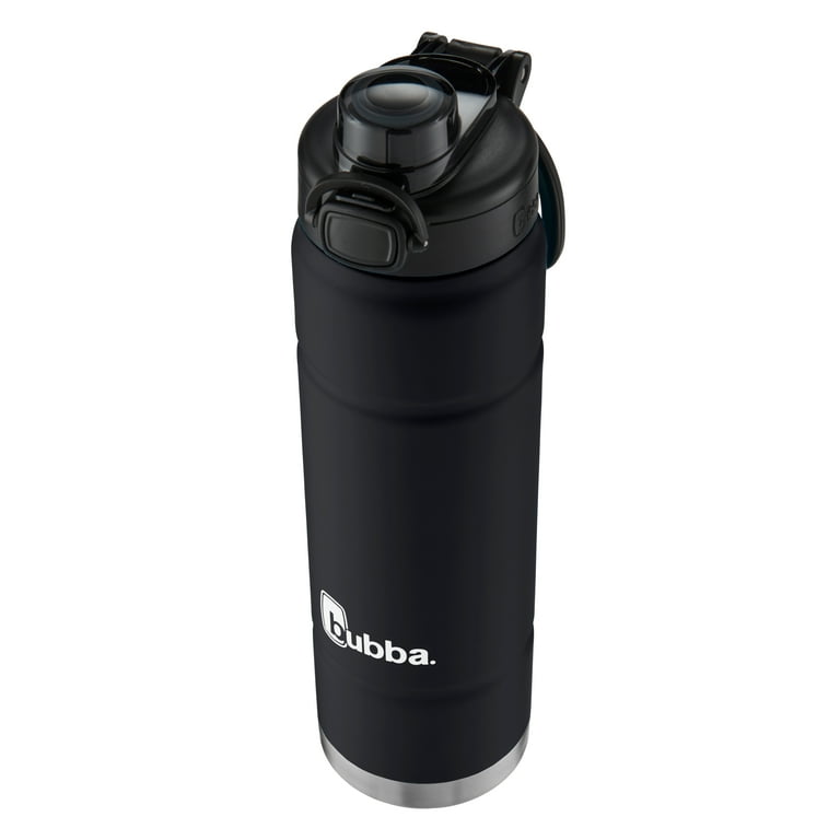 bubba Trailblazer Stainless Steel Water Bottle Push Button Lid Rubberized  Black, 24 fl oz.