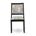 thumbnail image 3 of Luxe by East West Furniture Dining Room Chair with White and Gray Pattern Faux Leather and upholstered back, 3 of 7