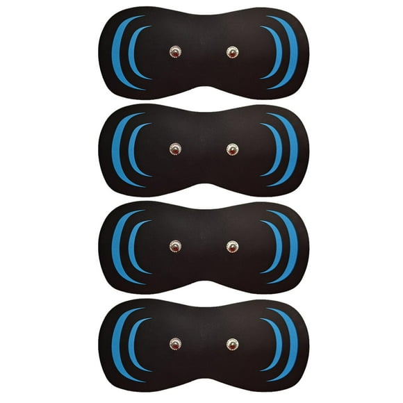 Almohadillas de electrodos inalámbricas para unidad TENS, conector a presión estándar de 3,5 mm, almohadillas de repuesto de 5,9" x 2,5", almohadillas reutilizables para unidad TENS - Negro (juego de